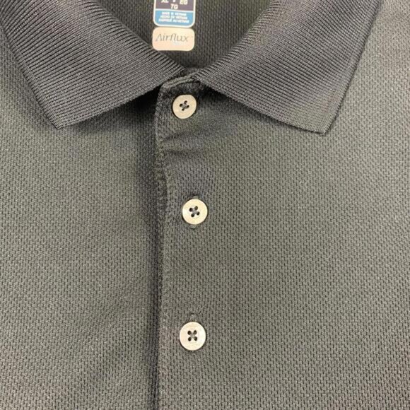 PGA Tour Mens Size L Airflu Long Sleeve Polo Shirt Black - Picture 3 of 11
